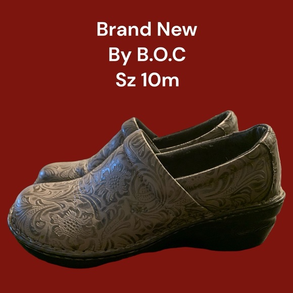 B.O.C Born Gray Leather Mules Sz 9 - Picture 4 of 6